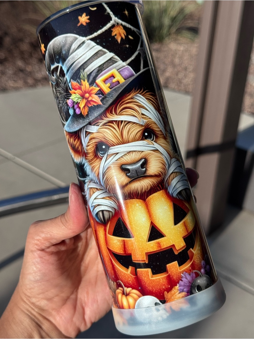 Highland Cow Halloween tumbler 20 oz